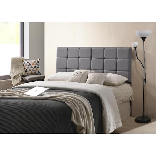 Edgemod Gray Roce Panel Tufted, Grey Tufted Headboard Queen Size