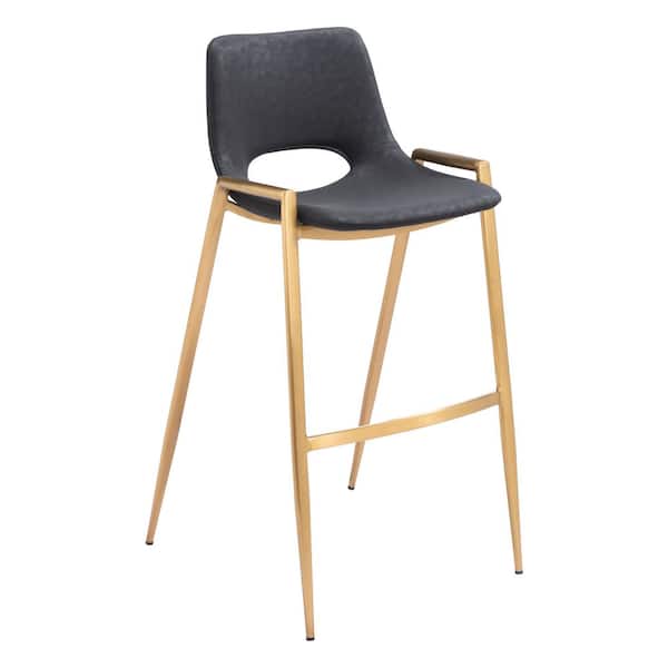 ZUO Desi 29.3 in. Open Back Plywood Frame Barstool with Faux Leather Seat - (Set of 2)