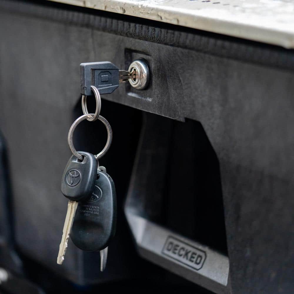 Black Steel Drawer System Locks with Custom Keys, 2-Pack
