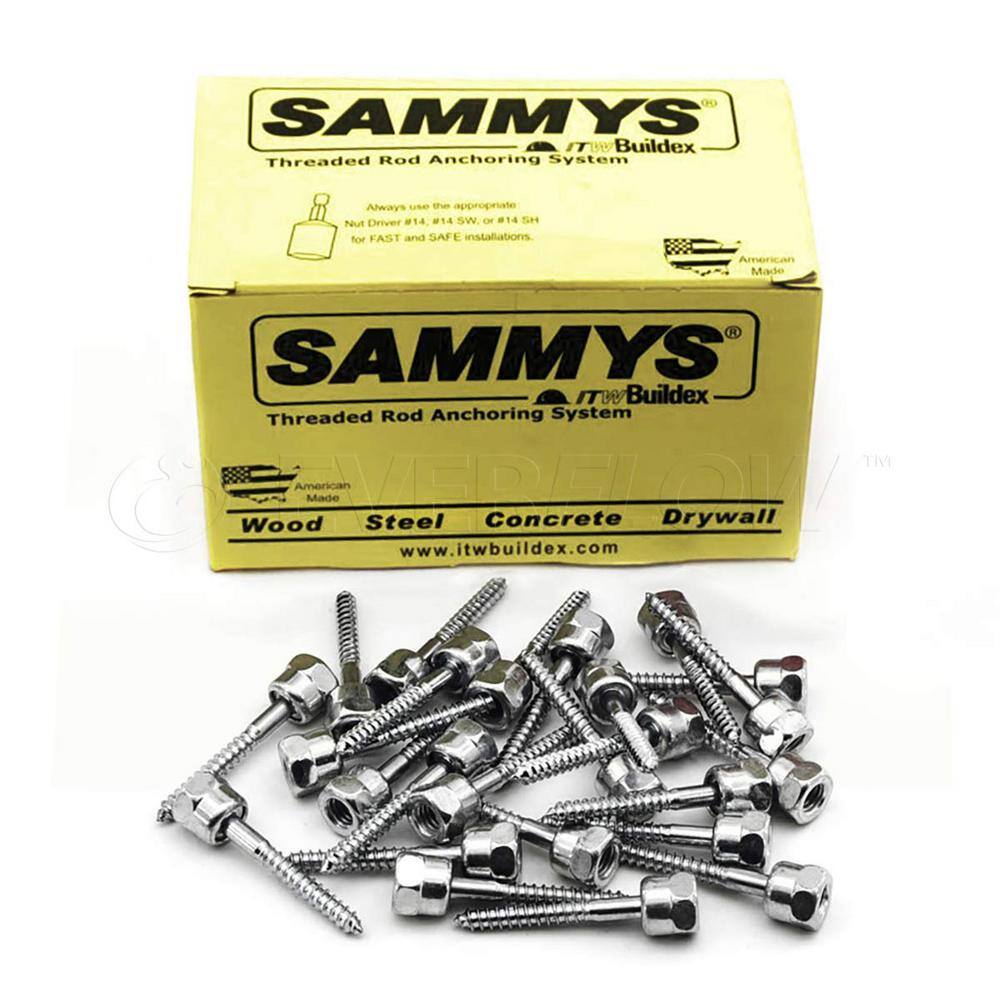 25 Sammys 1/4-20 x 1 Threaded Rod Hanger for Wood 8002957 