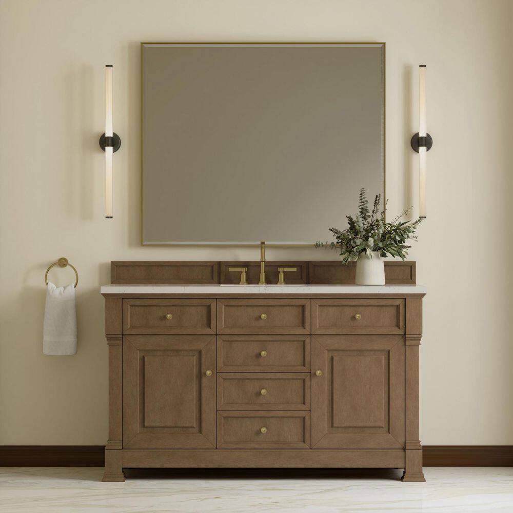 Brookfield 60.0 in. Single Bath Vanity in Pecan with Siberian Quartz Top price history on PriceWatchPro