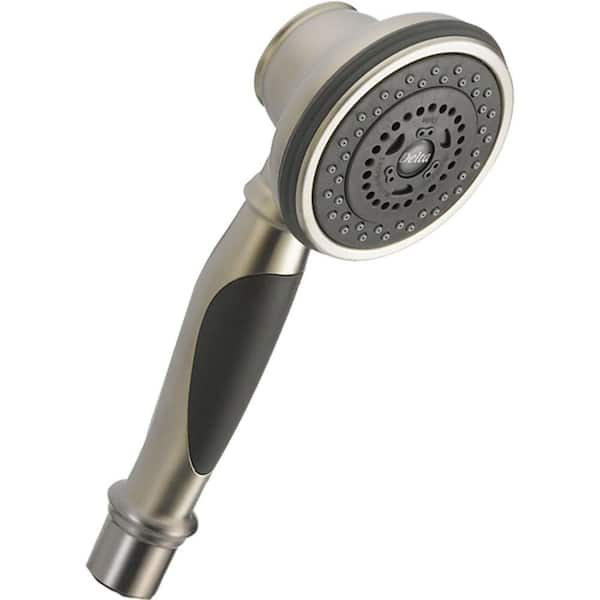 Delta 3-Spray Patterns 1.75 GPM 3.75 in. Wall Mount Handheld Shower Head in Stainless