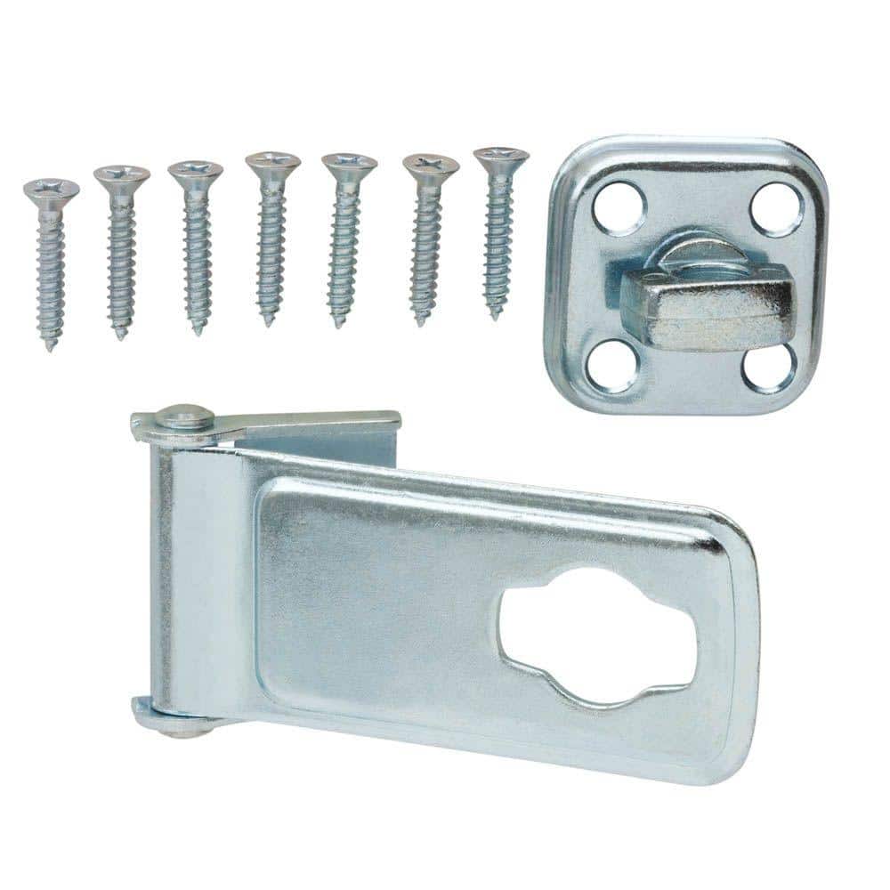 Everbilt 3-1/2 in. Zinc-Plated Latch Post Safety Hasp 24602 - The