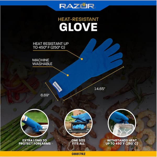 Razor Heat Resistant Extra Long Glove Rated For 650°F Machine Washable –  Robidoux Inc