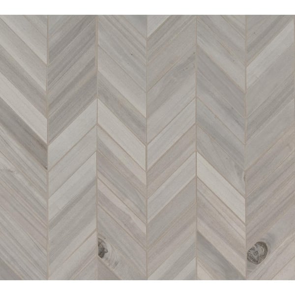 MSI Havenwood Platinum Chevron 12 in. x 15 in. x 0.31 in. Matte Porcelain Mesh-Mounted Mosaic Tile (10 sq. ft./Case)