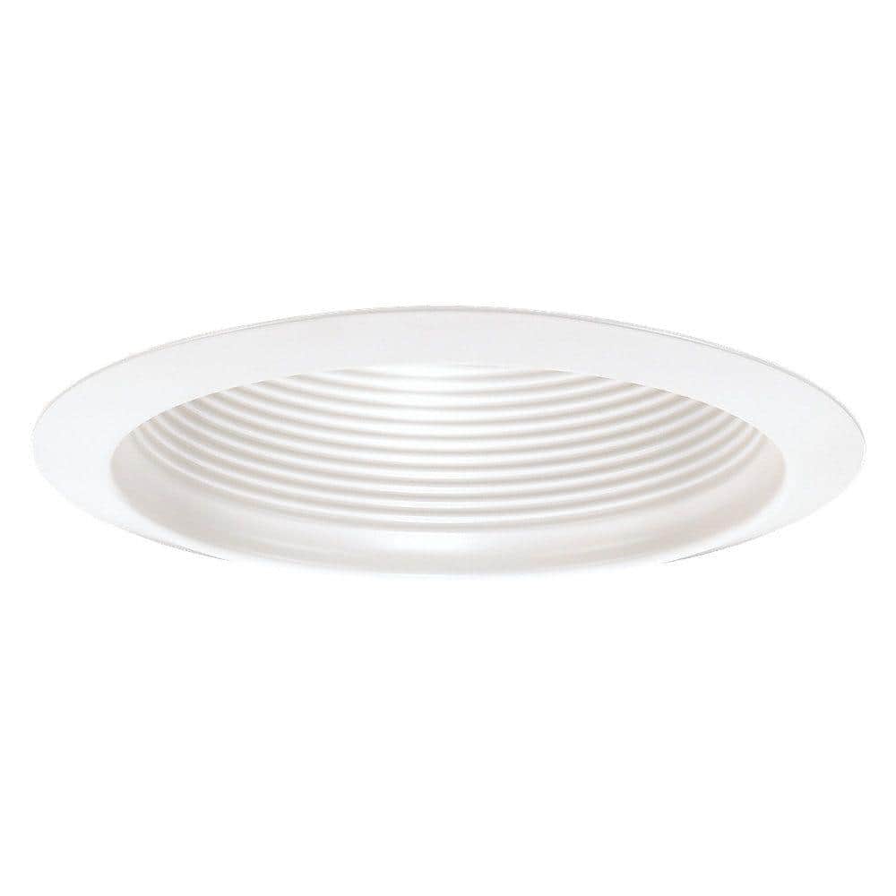 White Aluminum 6-Inch Recessed Baffle Trim