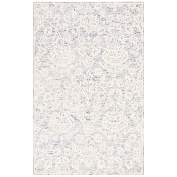 SAFAVIEH Glamour Blue/Ivory 5 ft. x 8 ft. Floral Damask Area Rug