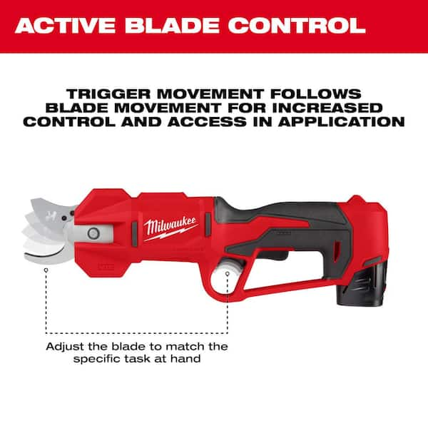 Milwaukee M12 12V Cordless Brushless Pruner Shears (Tool Only) 2534-20 -  The Home Depot