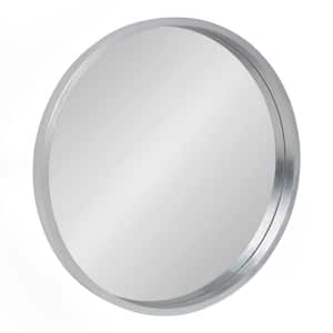Medium Round Silver Modern Mirror (21.6 in. H x 21.6 in. W)