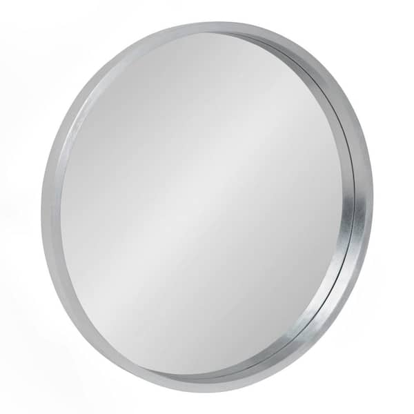 Kate and Laurel Medium Round Silver Modern Mirror (21.6 in. H x 21.6 in. W)