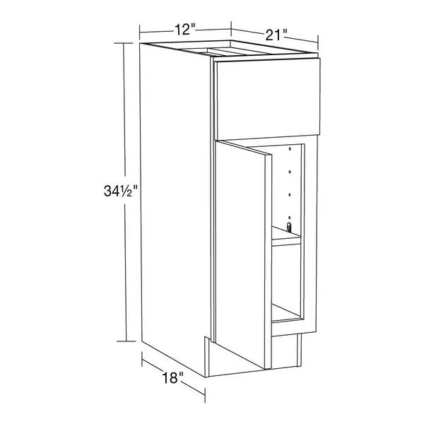 Home Decorators Collection - Hargrove 12 in. W x 21 in. D x 34.5 in. H Assembled Plywood Base Bath Cabinet in Verdant Green with Soft Close LH