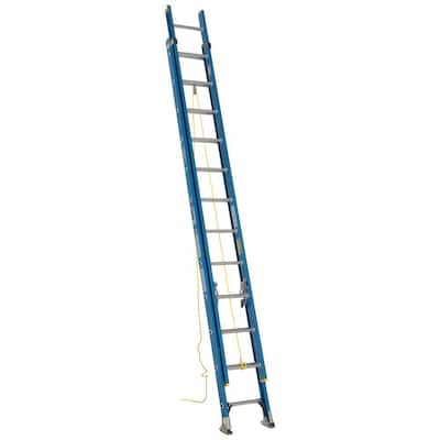 24 ft. Fiberglass Extension Ladder (23 ft. Reach Height) with 250 lb. Load Capacity Type I Duty Rating