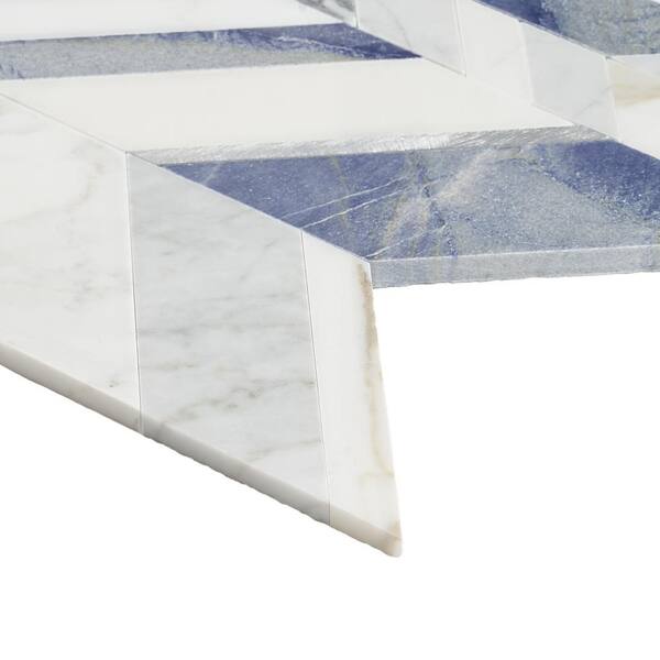 Ivy Hill Tile Tyra Azur 4 in. x 0.39 in. Polished Marble Wall 