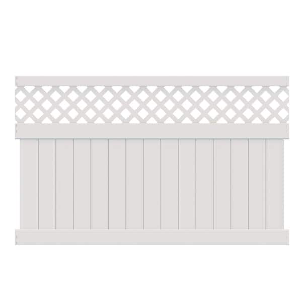 Barrette Outdoor Living Anderson 5 ft. H x 8 ft. W White Vinyl Privacy Fence Panel (Unassembled)