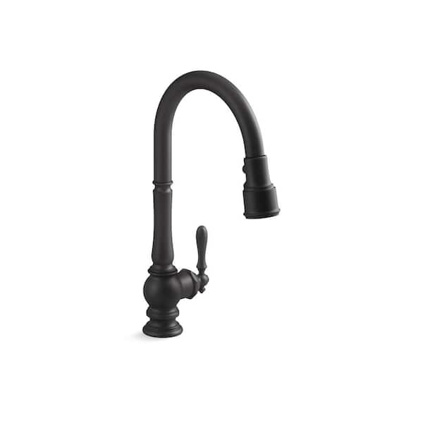 Kohler Artifacts Single Handle Pull Down Kitchen Sink Faucet With 3 Function Sprayhead In Matte 