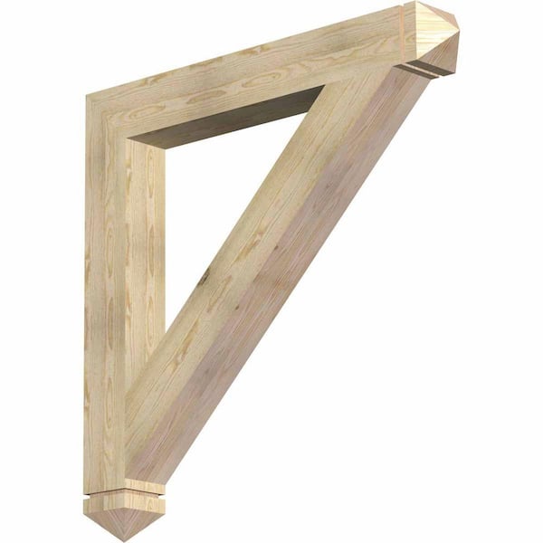 Ekena Millwork 6 in. x 48 in. x 48 in. Douglas Fir Traditional Arts and Crafts Rough Sawn Bracket