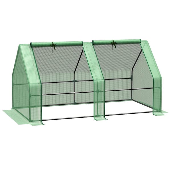 6 ft. x 3 ft. x 3 ft. PE Cover Green Portable Mini Greenhouse, Green