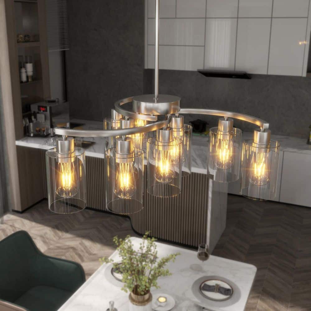 9-Light Chrome Glass Modern Sputnik Chandelier for Dining Room with No Bulbs Included price history on PriceWatchPro