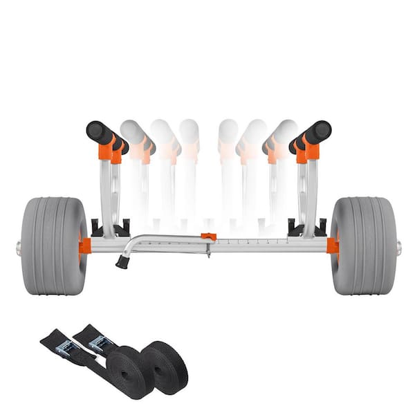 Kayak Cart 350 lbs. Load Capacity Kayak Trolley with 12 in. Inflatable PU Tires and 2 Straps Assembles and Disassembles
