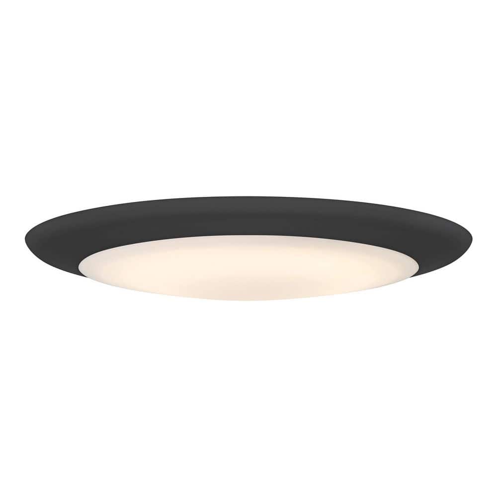 13 in. Matte Black Selectable 5CCT Integrated LED Round Disk Flush Mount price history on PriceWatchPro