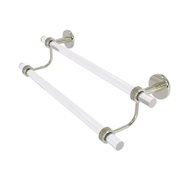 Allied Brass Clearview 36 in. Wall Mounted Double Towel Bar with Dotted Accents in Polished Nickel