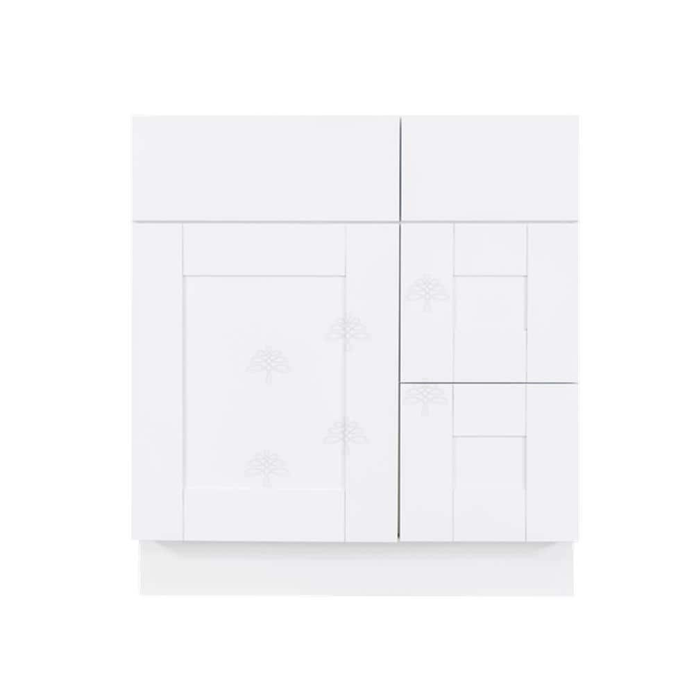 Anchester Assembled 30 in. x 21 in. x 32.5 in. Vanity Sink Base Cabinet with 1 Door 2 Right Drawers in Classic White price history on PriceWatchPro