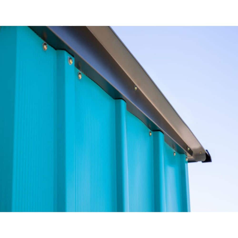 Teal and Anthracite Metal Vertical Storage Shed Kit