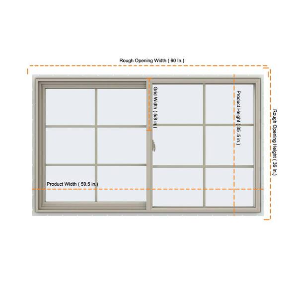 ウィンドグレイス卿　SLD版 JELD-WEN 60 in. x 60 in. V-2500 Series Bronze FiniShield Vinyl
