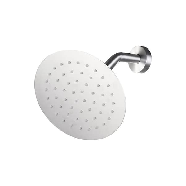 1-Spray Patterns with 1.8 GPM 8 in. Wall Mount Rain Fixed Shower Head in Brushed Nickel