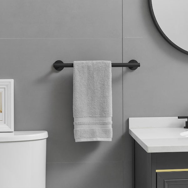 6-Piece Bathroom Towel Rack Wall Mount Bath Hardware Set, Black
