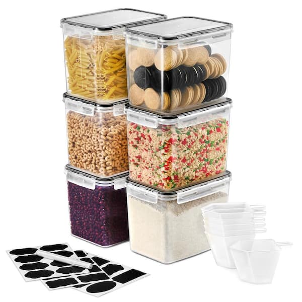 Food Storage Containers-Pack of 6 with Air Tight, 4-Way Snap Lids