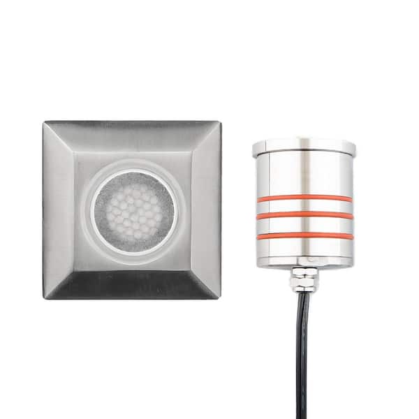WAC LANDSCAPE 2 in. Square Hex 12V 155-Lumen Stainless Steel Transformer Required Integrated LED Inground Well Light 2700K