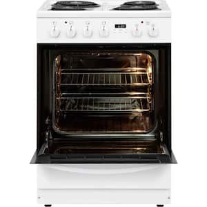 24 in. 1.9 cu. ft. 5-Burner Element Freestanding Electric Range with Manual Clean in White