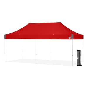 Vantage Series 10 ft. x 20 ft. Red Instant Canopy Pop Up Tent with Roller Bag