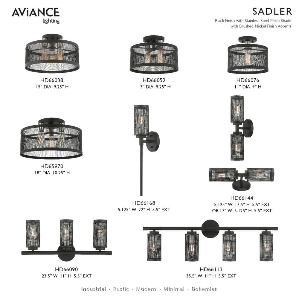 Industro Sleek 4-Light Black and Brushed Nickel Outdoor Vanity Sconce