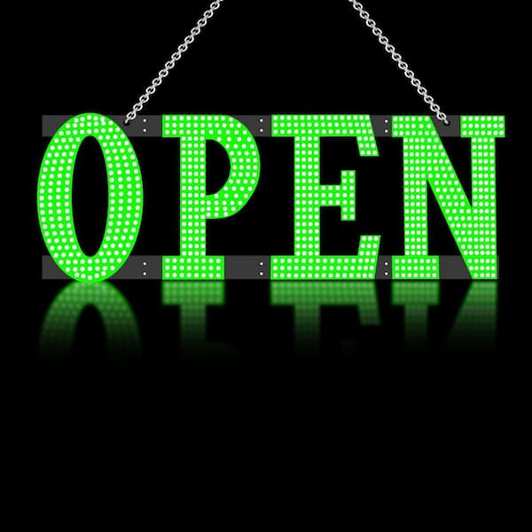 Afoxsos Plug In Electric LED Open Sign American Flag 12 Scene