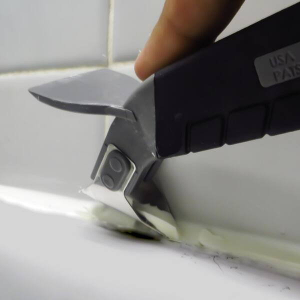uncakil Caulk Remover Tool,Multifunctional 3 in 1 Grout Remove Scraper  Caulking Finishing Tool Sealant Caulk Remover Glass Glue Angle Scraper,for  Bathroom,Kitchen,Floor,Window,Sink Joint(Black) 
