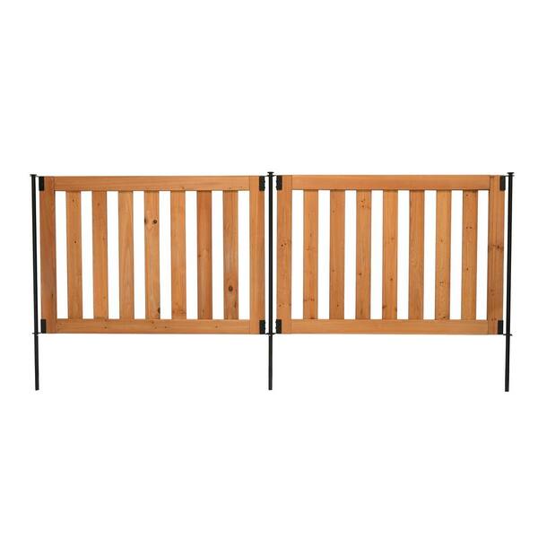 Zippity Outdoor Products Newberry 48 in. W x 32 in. H No Dig Wood Fence Panel Kit (2 Panels)