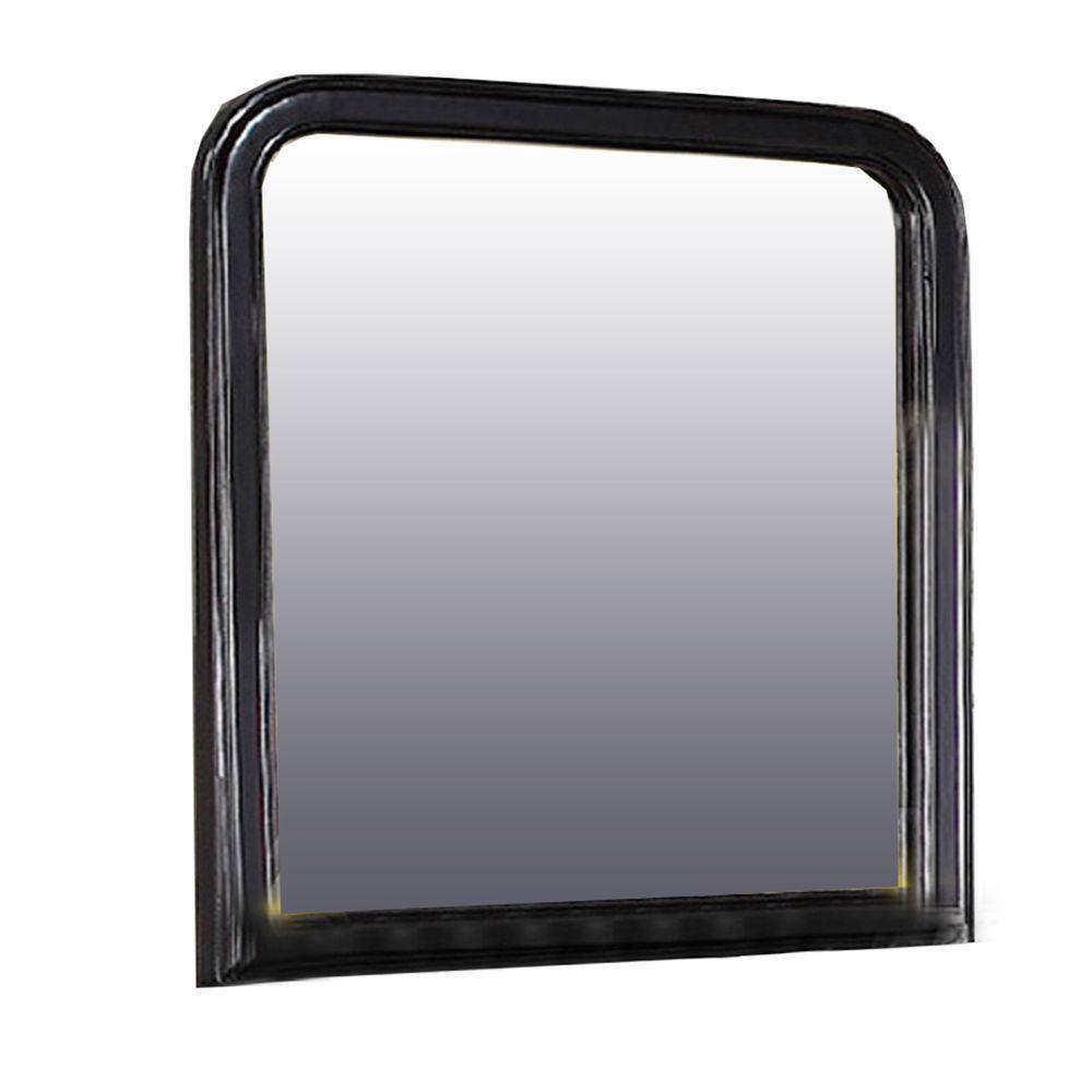 Benjara 1.5 In. W X 37 In. H Polyresin Frame Black Wall Mirror BM171578 ...