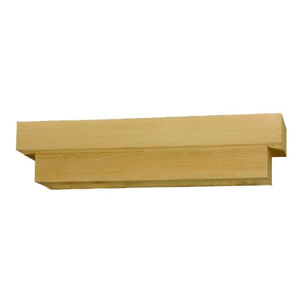Fypon 72 in. x 8 in. x 10 in. Wood Grain Texture Square Pot Shelf-DISCONTINUED