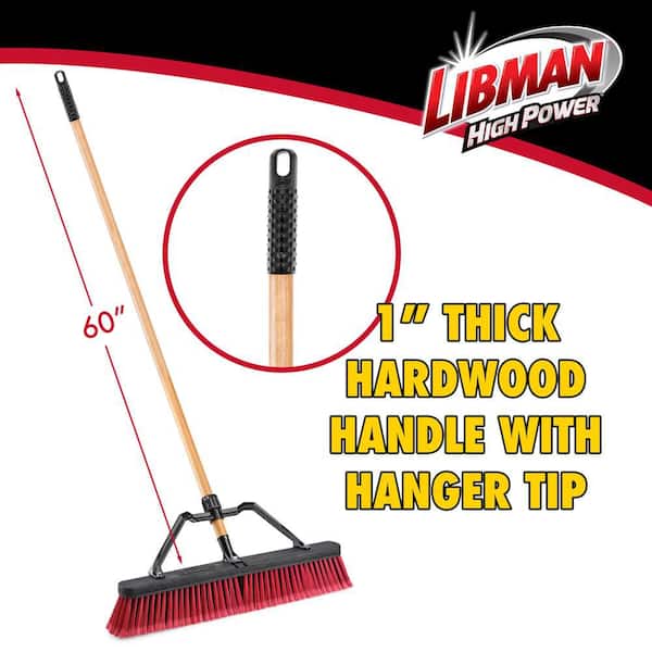 Restaurantware-Broom Handle ONLY: Clean Tek Professional 60 Inch Bolt Tip Broom Handle, 1 Ergonomic Push Broom Handle - Broom Head Sold Separately, Sturdy, Wood Handle For Cleaning Broom, Heavy-Duty