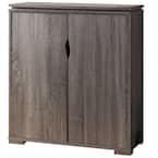 34.75 in. H x 13 in. W  Gray Wood Shoe Storage Cabinet