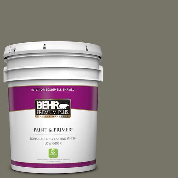BEHR PREMIUM PLUS 5 gal. #BXC-44 Pepper Mill Eggshell Enamel Low Odor Interior Paint & Primer