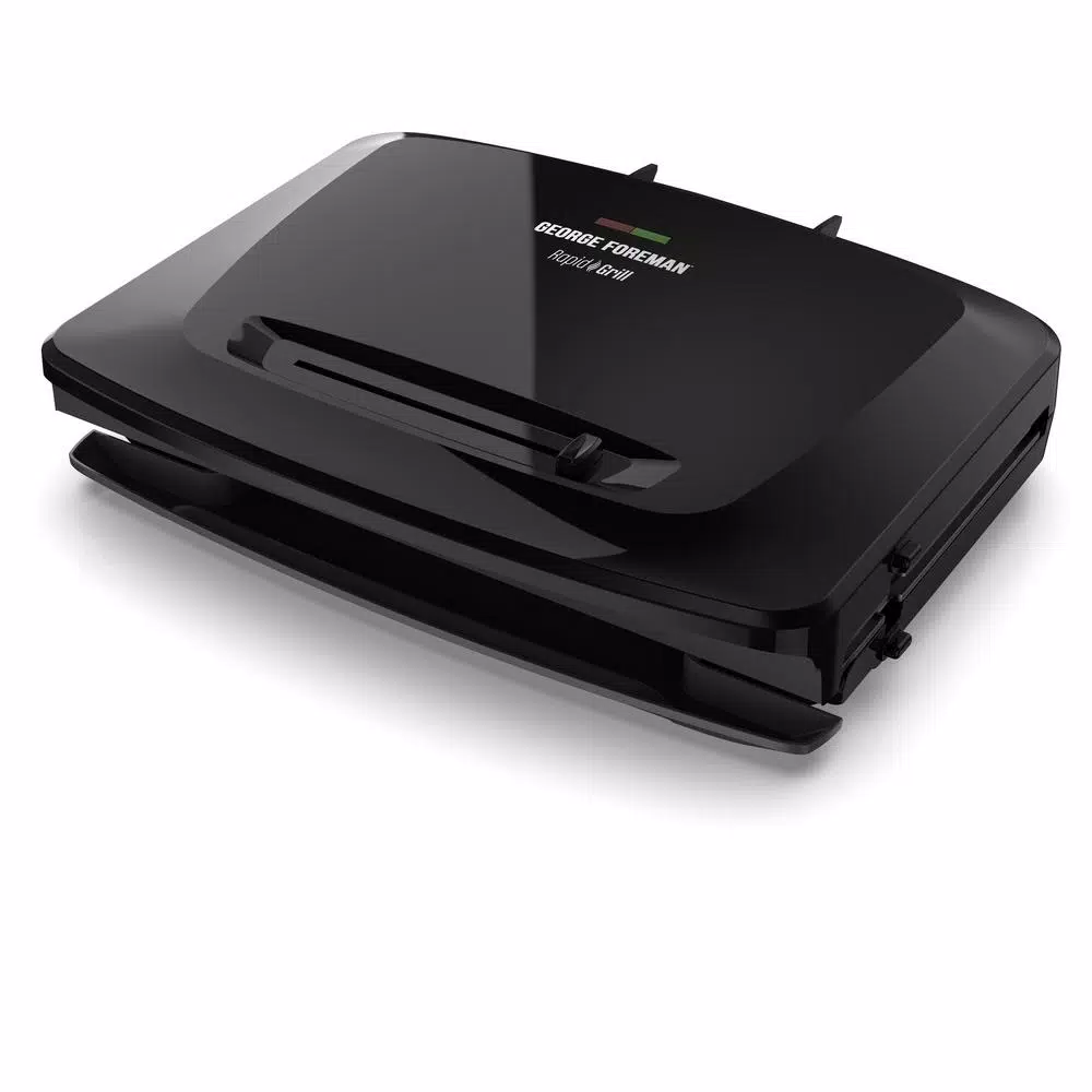 Photo 1 of 8 Serving Removable Plate Electric Indoor Grill and Panini Press, Black