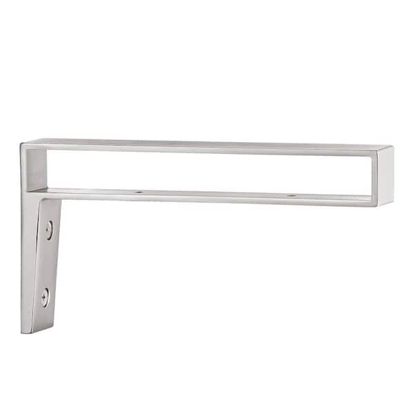 Home Decorators Collection 8 in. Satin Nickel Strap Bracket for Wood Shelving