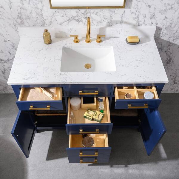 D Bath Vanity In Navy Blue, Ronbow Amora 48 Bathroom Vanity