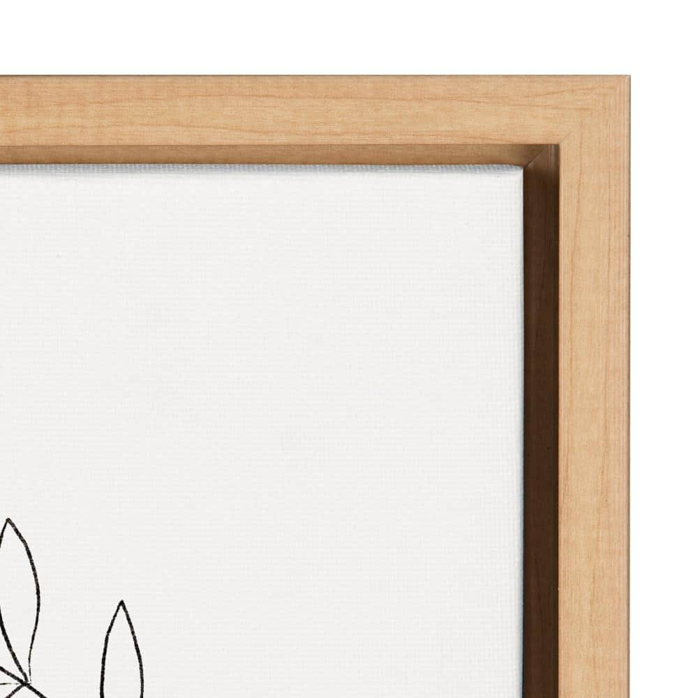 Morning Coffee Hug Abstract Canvas Print with Natural Frame