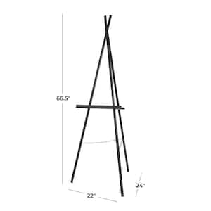 DecMode 16 x 54 White Metal Tall Adjustable Minimalist Display Stand 2  Tier Easel with Chain Support, 1-Piece