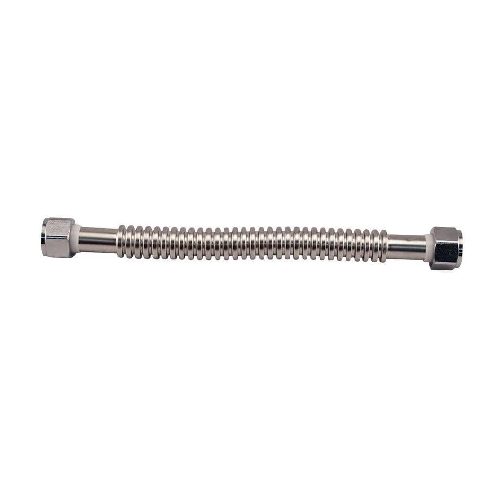 Watts 3/4 in. FIP x 3/4 in. FIP x 18 in. Corrugated Stainless-Steel ...