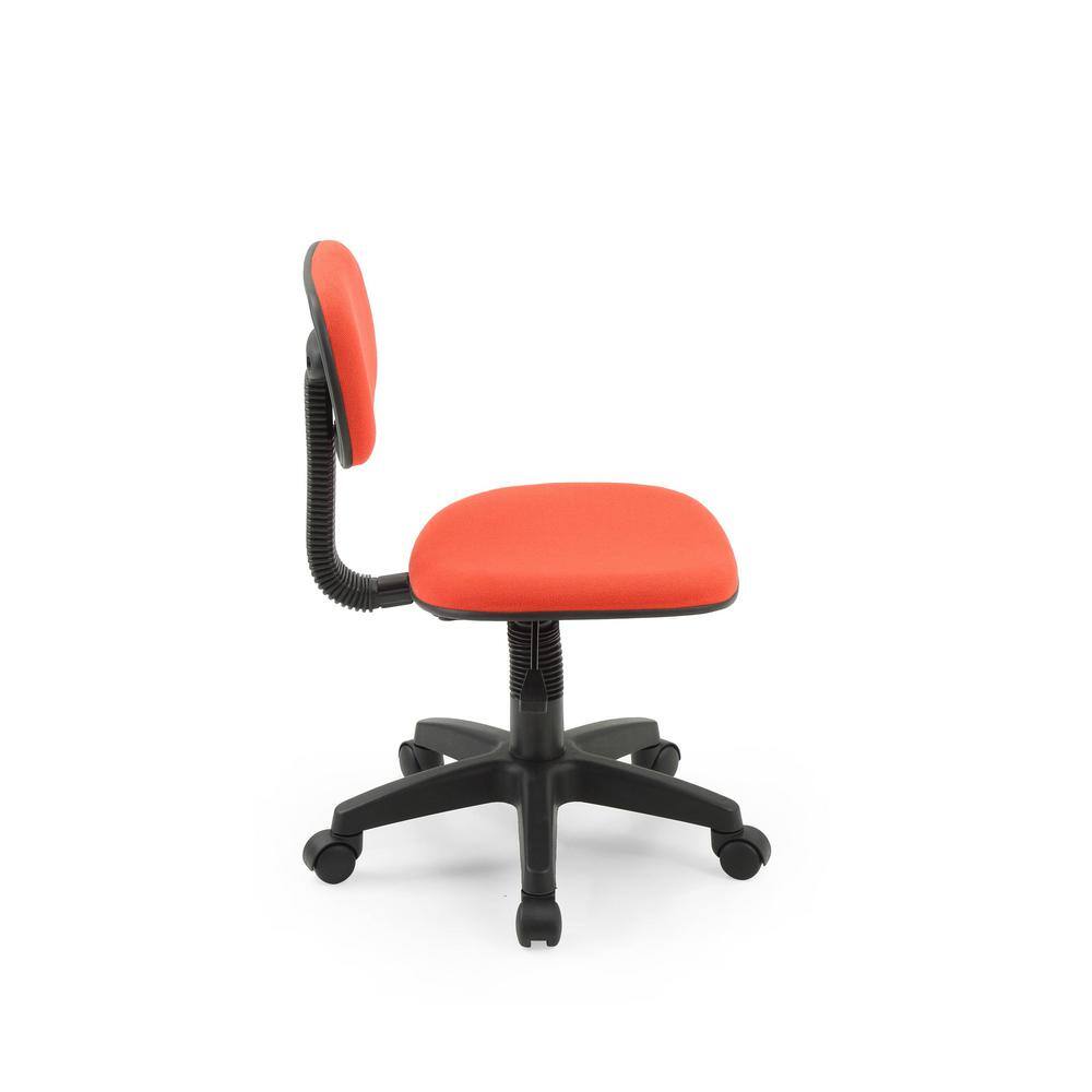 Compact Red Nylon Swivel Task Chair with Adjustable Height